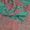 Sanskriti Vintage Sarees Blue/Pink Pure Georgette Silk Print Sari Craft Fabric