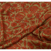 Sanskriti Vintage Sarees Orange/Green Pure Chiffon Silk Print Sari Craft Fabric