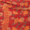 Sanskriti Vintage Sarees Indian Red Pure Chiffon Silk Printed Sari Craft Fabric