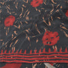 Sanskriti Vintage Sarees Black/Red Pure Georgette Silk Printed Sari Craft Fabric