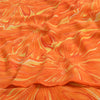 Sanskriti Vintage Sarees Orange Pure Georgette Silk Printed Sari Craft Fabric