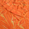 Sanskriti Vintage Sarees Orange Pure Georgette Silk Printed Sari Craft Fabric