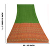 Sanskriti Vintage Sarees Green/Orange Pure Crepe Silk Sari Printed Craft Fabric