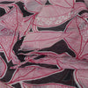 Sanskriti Vintage Sarees Black/Pink Pure Georgette Silk Sari Print Craft Fabric