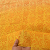 Sanskriti Vintage Sarees Yellow Pure Georgette Silk Printed Sari Craft Fabric