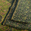 Sanskriti Vintage Sarees Dark Green Pure Georgette Silk Print Sari Craft Fabric