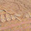 Sanskriti Vintage Sarees Brown Pure Georgette Silk Printed Sari Craft Fabric