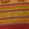 Sanskriti Vintage Sarees Pure Georgette Red/Orange Printed Sari 5yd Craft Fabric