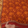 Sanskriti Vintage Sarees Pure Georgette Red/Orange Printed Sari 5yd Craft Fabric