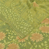 Sanskriti Vintage Sarees Green Pure Georgette Silk Printed Sari Craft Fabric