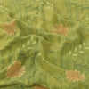 Sanskriti Vintage Sarees Green Pure Georgette Silk Printed Sari Craft Fabric