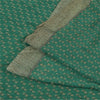 Sanskriti Vintage Sarees Green Pure Georgette Silk Printed Sari 5yd Craft Fabric