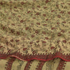 Sanskriti Vintage Sarees Beige 100%Pure Georgette Silk Printed Sari Craft Fabric