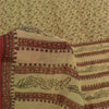 Sanskriti Vintage Sarees Beige 100%Pure Georgette Silk Printed Sari Craft Fabric