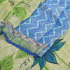 Sanskriti Vintage Sarees Blue 100% Pure Georgette Silk Printed Sari Craft Fabric