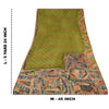 Sanskriti Vintage Sarees Green Pure Georgette Silk Hand Bloc kPrint Sari Fabric