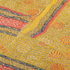 Sanskriti Vintage Sarees Yellow Pure Georgette Silk Print Sari 5yd Craft Fabric