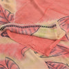 Sanskriti Vintage Sarees Pink Pure Georgette Silk Printed Sari 5yd Craft Fabric