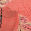 Sanskriti Vintage Sarees Pink Pure Georgette Silk Printed Sari 5yd Craft Fabric