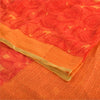 Sanskriti Vintage Sarees Red/Orange Pure Georgette Silk Printed Sari 5yd Fabric