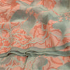 Sanskriti Vintage Sarees Peach Pure Georgette Silk Printed Sari 5yd Craft Fabric