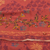 Sanskriti Vintage Sarees Pure Georgette Silk Hand Beaded Print Sari Craft Fabric