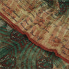 Sanskriti Vintage Sarees Green Pure Georgette Silk Printed Sari Craft Fabric