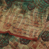 Sanskriti Vintage Sarees Green Pure Georgette Silk Printed Sari Craft Fabric