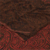 Sanskriti Vintage Sarees Red/Brown Pure Georgette Silk Printed Sari 5yd Fabric