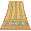 Sanskriti Vintage Sarees Yellow Pure Georgette Silk Print Sari 5yd Craft Fabric