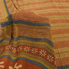 Sanskriti Vintage Sarees Beige/Red Pure Georgette Silk Printed Sari Craft Fabric