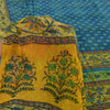 Sanskriti Vintage Sarees Blue Pure Georgette Silk Printed Sari 5yd Craft Fabric