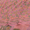 Sanskriti Vintage Sarees Hand Block Printed Sparkles Pure Georgette Sari Fabric