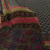 Sanskriti Vintage Sarees Dark Gray Pure Georgette Printed Sari 5yd Craft Fabric