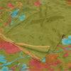 Sanskriti Vintage Sarees Green Pure Georgette Silk Print Sari 5+yd Craft Fabric