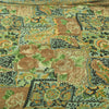 Sanskriti Vintage Sarees Green Pure Georgette Silk Print Sari 5+yd Craft Fabric