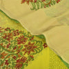 Sanskriti Vintage Sarees Green/Yellow Pure Georgette Printed Sari 5+yd Fabric