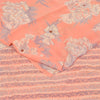 Sanskriti Vintage Sarees Peach Pure Georgette Silk Print Sari 5+yd Craft Fabric