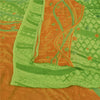 Sanskriti Vintage Sarees Green Pure Georgette Silk Print Sari 5+yd Craft Fabric