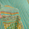 Sanskriti Vintage Sarees Blue Pure Georgette Silk Printed Sari 5+yd Craft Fabric