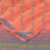 Sanskriti Vintage Sarees 100% Pure Georgette Silk Printed Sari 6yd Craft Fabric