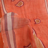 Sanskriti Vintage Sarees Peach Pure Georgette Silk Print Sari 6yd Craft Fabric