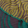 Sanskriti Vintage Sarees Yellow/Purple Pure Georgette Printed Sari 5+yd Fabric