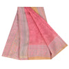 Sanskriti Vintage Sarees Pink Pure Georgette Silk Printed Sari 6+yd Craft Fabric