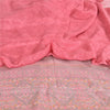 Sanskriti Vintage Sarees Pink Pure Georgette Silk Printed Sari 6+yd Craft Fabric