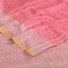 Sanskriti Vintage Sarees Pink Pure Georgette Silk Printed Sari 6+yd Craft Fabric