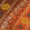 Sanskriti Vintage Sarees Orange/Brown Pure Georgette Printed Sari 5+yd Fabric