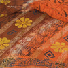 Sanskriti Vintage Sarees Orange/Brown Pure Georgette Printed Sari 5+yd Fabric