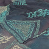 Sanskriti Vintage Sarees Blue/Purple Embroidery Print Pure Georgette Sari Fabric