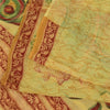 Sanskriti Vintage Sarees Yellow 100% Pure Georgette Print Sari 5+yd Craft Fabric